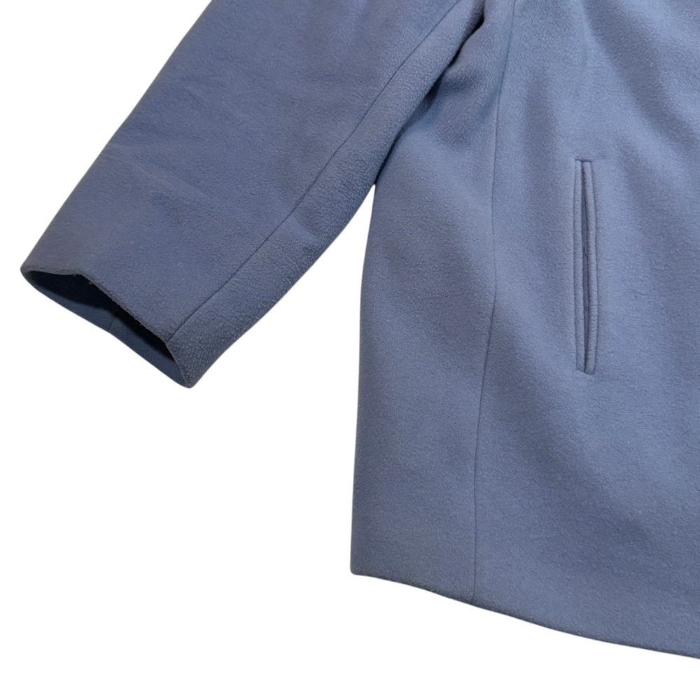 Calvin Klein Pea Coat Jacket Womens Plus 1X Light Blue Wool Cashmere Blend - Picture 16 of 16